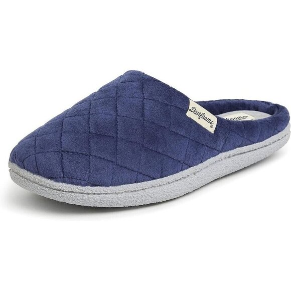 Dearfoams Memory Foam Washable Leslie House Slipper NEW L 9-10 Peacoat Navy - Picture 1 of 7